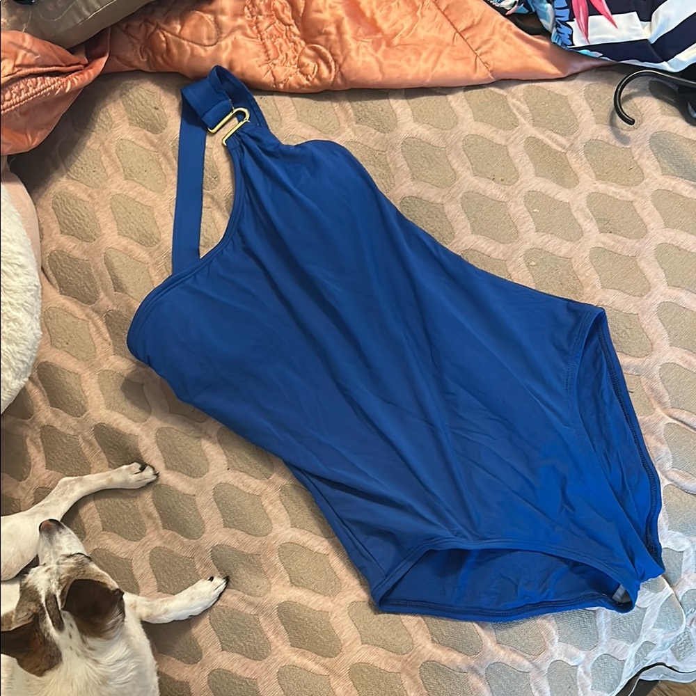 Tommy Bahama Blue One-Shoulder Swimsuit